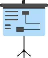 Presentation Stand Board Icon In Blue And Black Color. vector