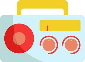 Flat Illustration Of Radio Yellow And Red Icon. vector