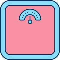 Red And Blue Weighing Machine Flat Icon. vector