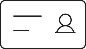 Isolated Visiting Card Icon In Black Linear Art. vector