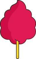 Isolated Red Candy Floss Icon In Flat Style. vector