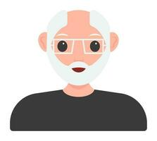 Old Man Character On Gray Background. vector