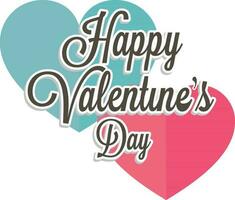 contento San Valentín día texto con hermosa corazones. vector