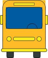 Flat bus icon in blue and yellow color. vector