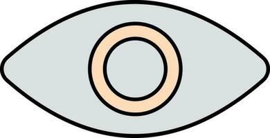 Illustration Of Eye Icon In Gray And Peach Color. vector