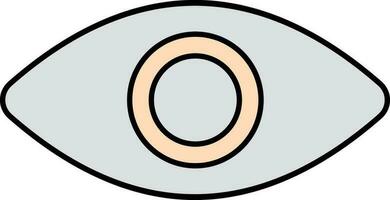 Illustration Of Eye Icon In Gray And Peach Color. vector
