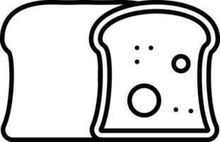 Sliced Bread Icon In Black Line Art. vector