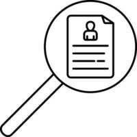 Check User Document Icon In Black Line Art. vector