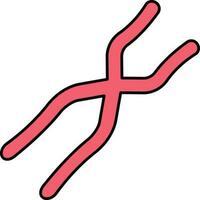 Red Chromosome Icon In Flat Style. vector