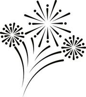 Fireworks icon in thin line art. vector