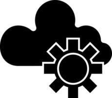 plano estilo nube informática icono. vector