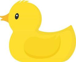 Isolated Duck Character Icon In Yellow Color. vector