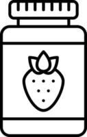Linear Style Strawberry Jar Icon Or Symbol. vector