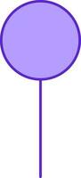 Isolated Circular Pushpin Icon In Violet Color. vector