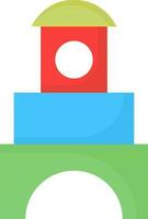 Flat Illustration of Playing Blocks Icon. vector