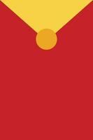 Red And Yellow Envelope Icon In Flat Style. vector