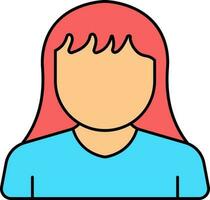 Isolated Faceless Young Girl Icon In Flat Style. vector
