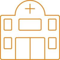 Orange Linear Hospital Building Icon Or Symbol. vector