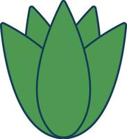 Green Agave Plant Icon In Flat Style. vector