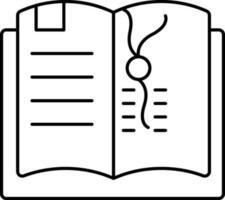 Open Book Icon in Line Art. vector