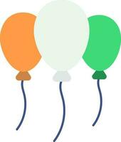 Illustration Of Tricolor Balloon Icon In Flat Style. vector
