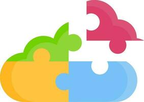 Isolated Colorful Cloud Shape Puzzle Icon. vector