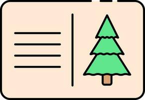 Isolated Christmas Card Icon In Flat Style. vector