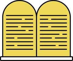 Blank Commandments Icon In Yellow Color. vector