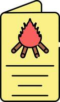 Bonfire Greeting Card Colorful Icon. vector