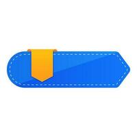 Blank Label Or Tag Element In Blue And Chrome Yellow Color. vector