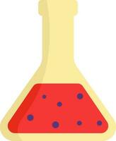 Red And Yellow Illustration Of Liquid Erlenmeyer Flask Icon. vector