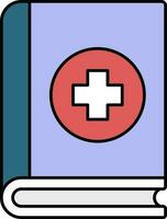 Flat Style Medical Book Colorful Icon. vector