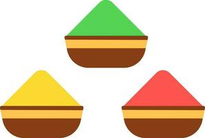 Flat Illustration Of Dry Tricolor Powder Clay Pot Icon. vector