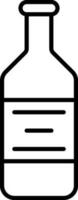 Isolated Alcohol Bottle Icon In Line Art. vector