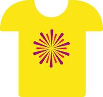 Isolated Firework Design Yellow T-shirt Flat Icon. vector