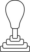 Illustration Of Gear Stick Icon In Thin Line Art. vector