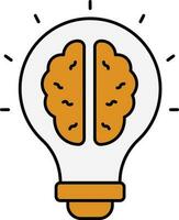Yellow And White Creative Idea Icon In Flat Style. vector