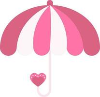 Heart Under Umbrella Pink Icon In Pink Color. vector