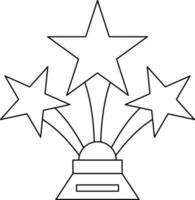 Star trophy award made by black line art. vector