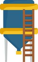 Conical Tank With Ladder Colorful Icon. vector