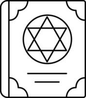 Star Of David Symbol Book Black Outline Icon. vector