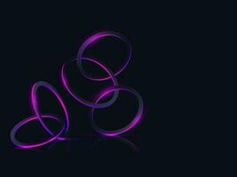 3D Neon Lighting Circular Frames With Reflection On Dark Colour Background. vector