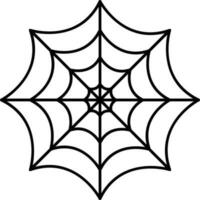 Isolated Spiderweb Icon In Black Outline. vector