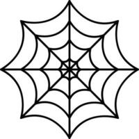 Isolated Spiderweb Icon In Black Outline. vector