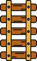 Railroad Icon In Brown And Yellow Color. vector