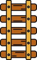 Railroad Icon In Brown And Yellow Color. vector