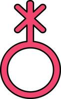 Illustration Of Genderqueer Symbol Or Icon In Flat Style. vector