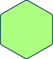 hexágono icono o símbolo en verde color. vector