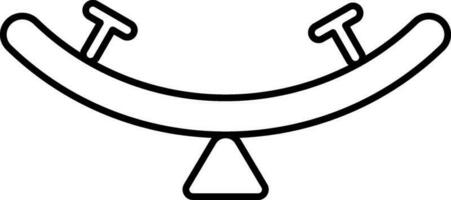 Black Line Art Of Seesaw Swing Icon. vector