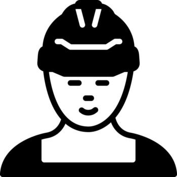 sólido icono para trabajador vector